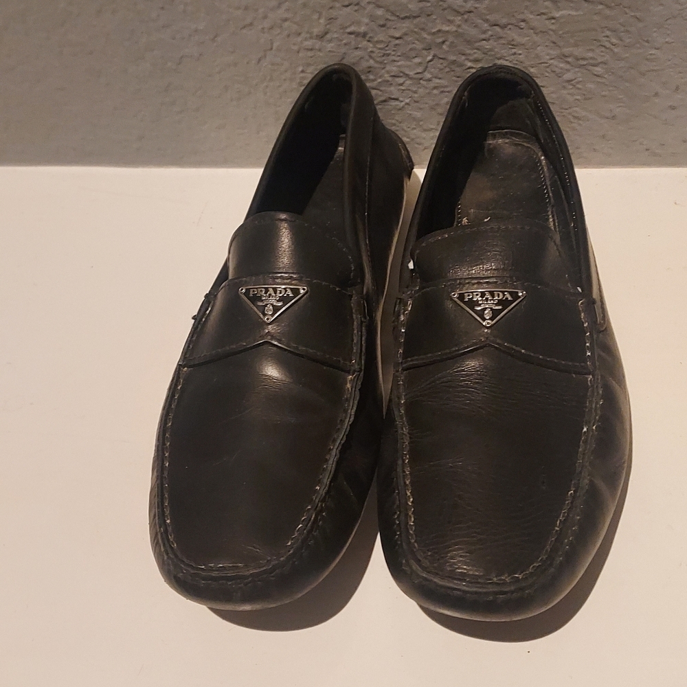 Prada Black Loafers Slip-On Minimalist Design - Picture 5 of 13